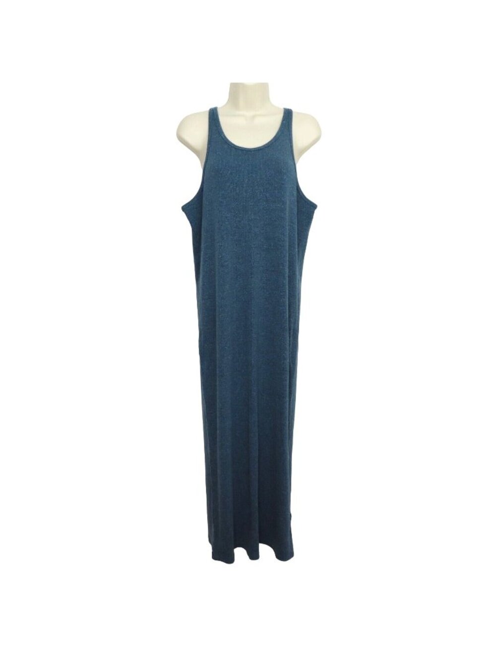 Allbirds Womens XL Ribbed Rib Dress Shadow Blue Sleeveless Racerback Maxi NEW